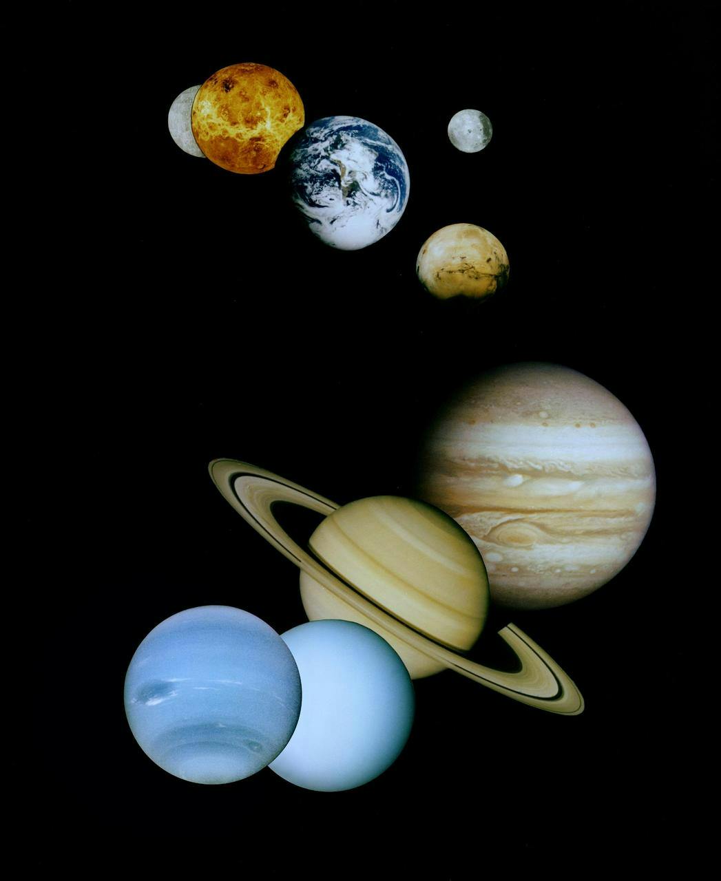 Montage of the solar system